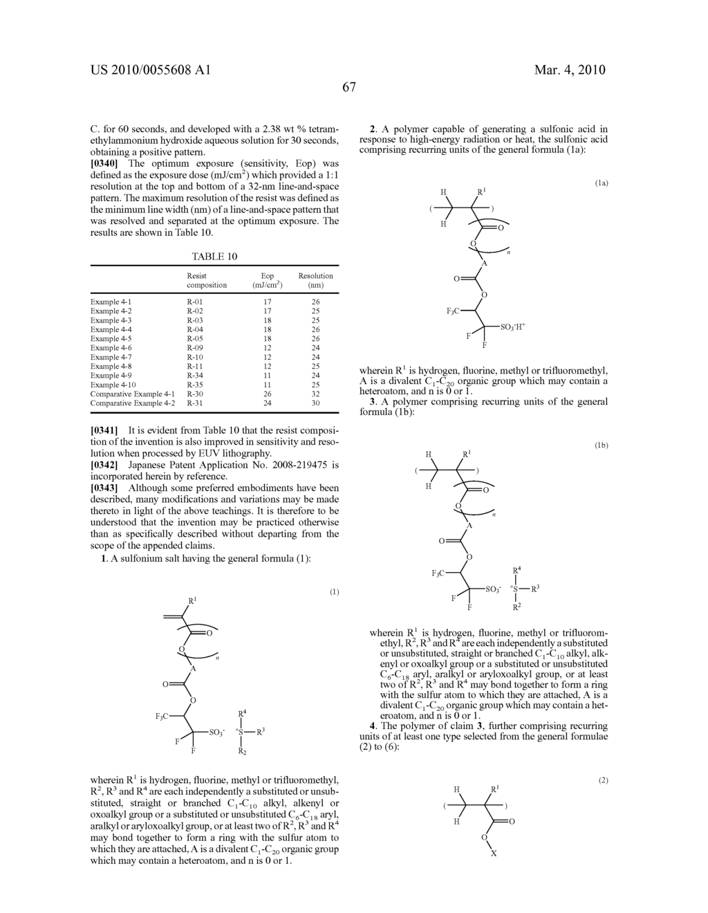 POLYMERIZABLE ANION-CONTAINING SULFONIUM SALT AND POLYMER, RESIST COMPOSITION, AND PATTERNING PROCESS - diagram, schematic, and image 83