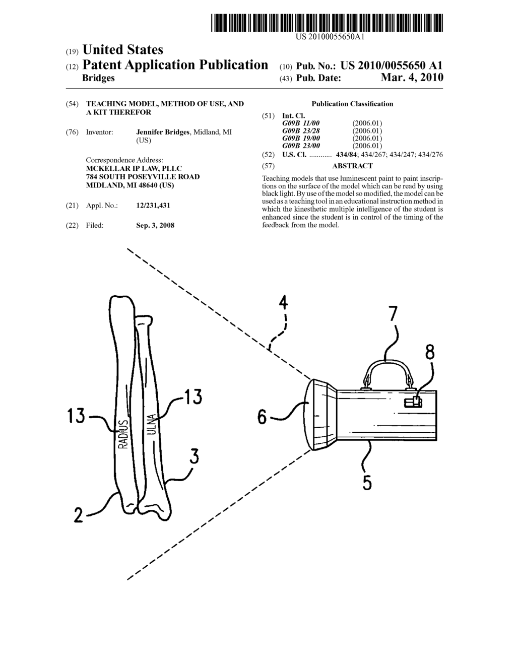 Teaching model, method of use, and a kit therefor - diagram, schematic, and image 01