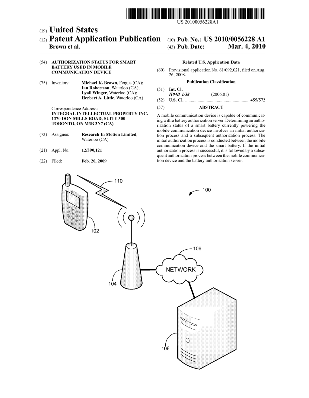 AUTHORIZATION STATUS FOR SMART BATTERY USED IN MOBILE COMMUNICATION DEVICE - diagram, schematic, and image 01