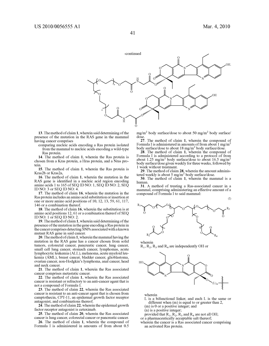 METHOD OF TREATING RAS ASSOCIATED CANCER - diagram, schematic, and image 56