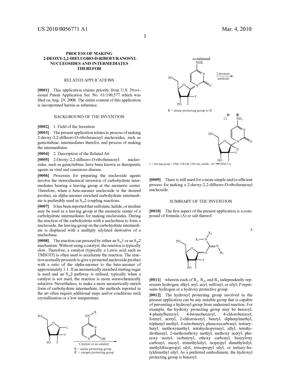Process of Making 2-Deoxy-2,2-Difluoro-D-Ribofuranosyl Nucleosides and Intermediates Therefor - diagram, schematic, and image 02