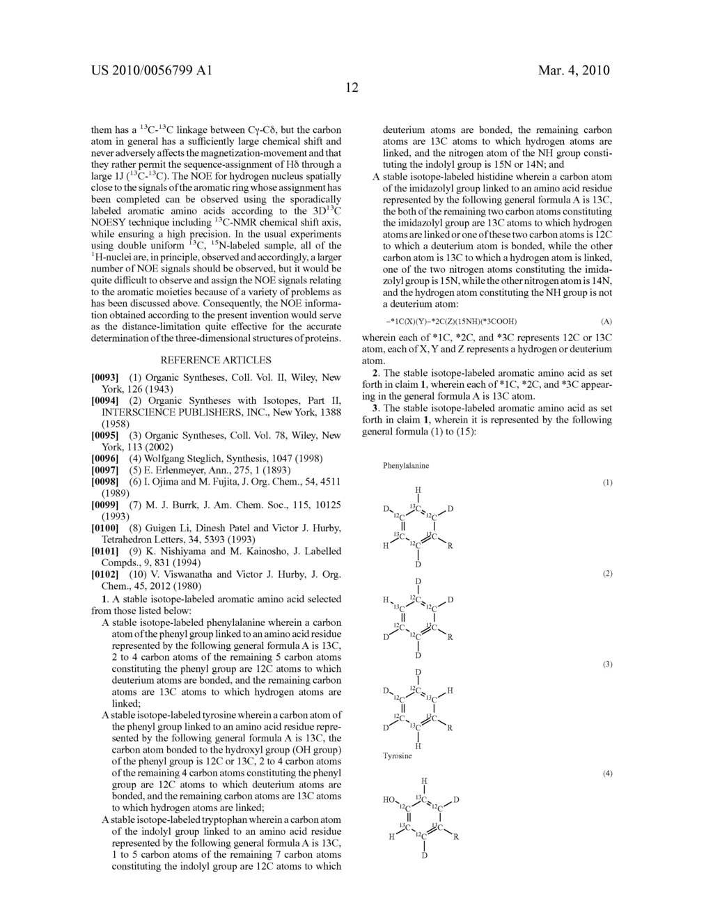 Stable Isotope-Labeled Aromatic Amino Acids, Method for Incorporating the Same in Target Protein and Method for NMR-Structural Analysis of Proteins - diagram, schematic, and image 29