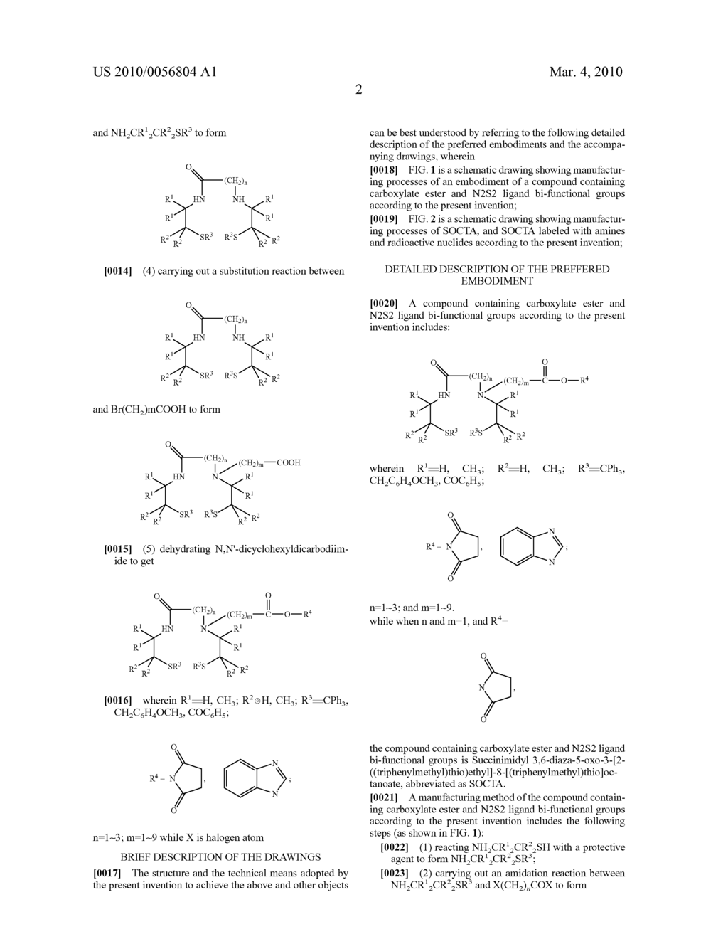 Compound containing carboxylate ester and N2S2 ligand bi-functional groups and manufacturing method thereof - diagram, schematic, and image 05