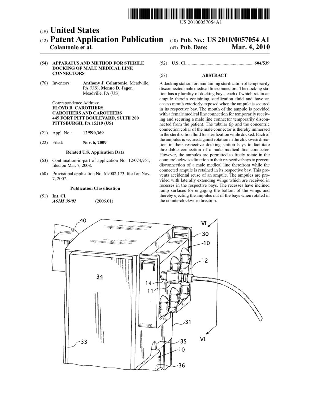 Apparatus and method for sterile docking of male medical line connectors - diagram, schematic, and image 01