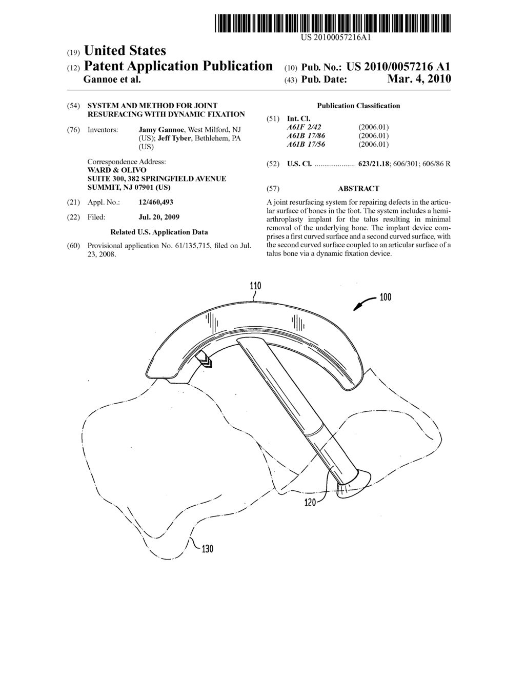 System and method for joint resurfacing with dynamic fixation - diagram, schematic, and image 01