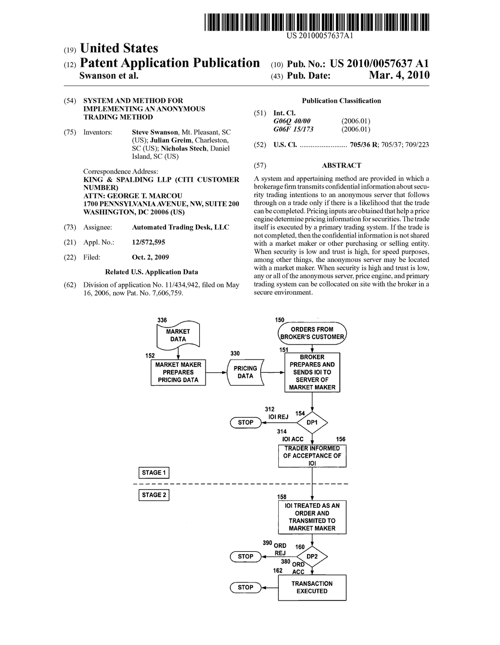 SYSTEM AND METHOD FOR IMPLEMENTING AN ANONYMOUS TRADING METHOD - diagram, schematic, and image 01