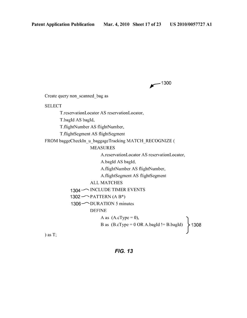 DETECTION OF RECURRING NON-OCCURRENCES OF EVENTS USING PATTERN MATCHING - diagram, schematic, and image 18