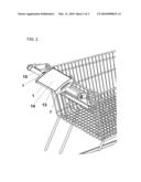 Display Element for Attaching Advertising to the Handle of a Shopping Cart diagram and image