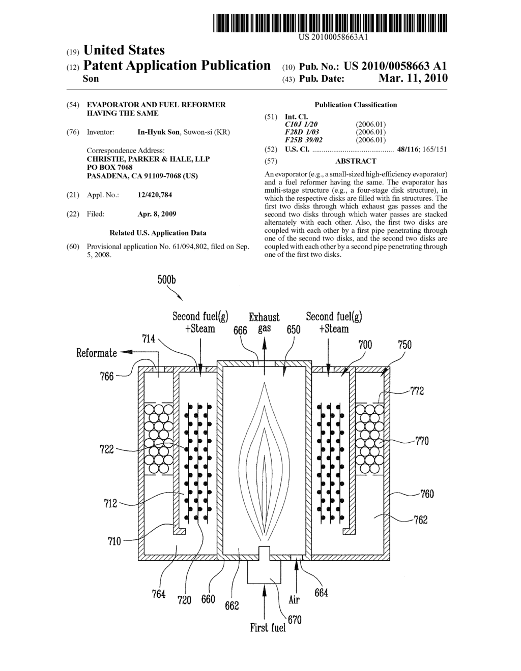 EVAPORATOR AND FUEL REFORMER HAVING THE SAME - diagram, schematic, and image 01