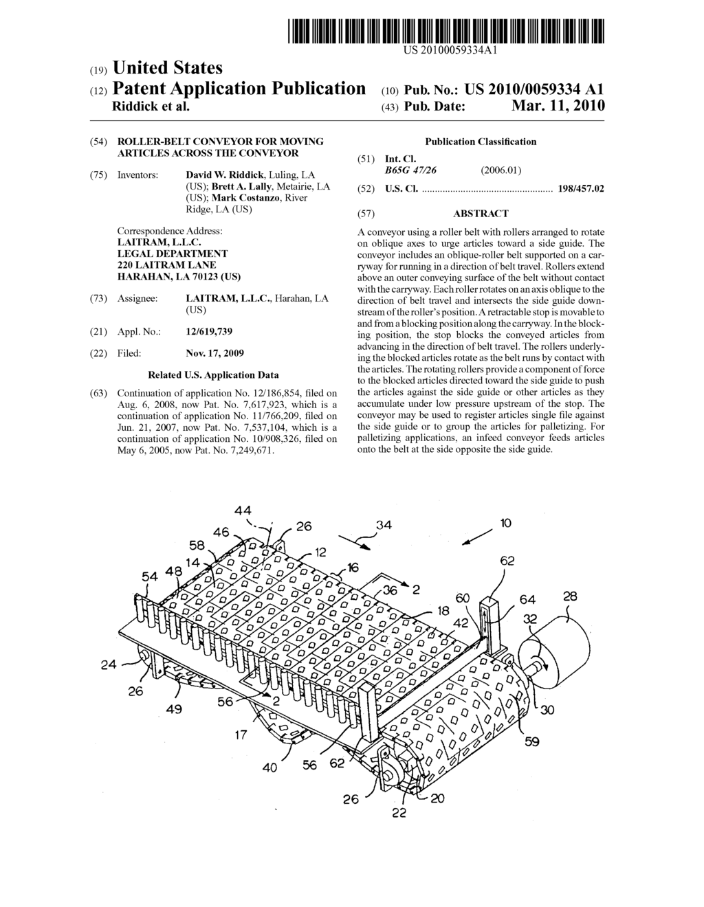 ROLLER-BELT CONVEYOR FOR MOVING ARTICLES ACROSS THE CONVEYOR - diagram, schematic, and image 01