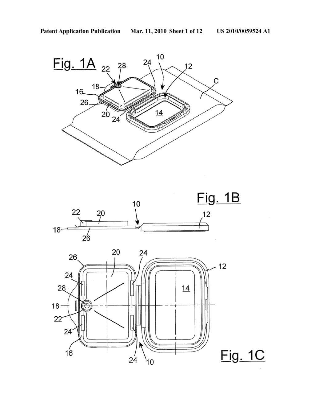 CLOSING DEVICE FOR A CONTAINER FOR DISPOSABLE TISSUES - diagram, schematic, and image 02