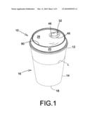 Liquid dispensing cover for container diagram and image