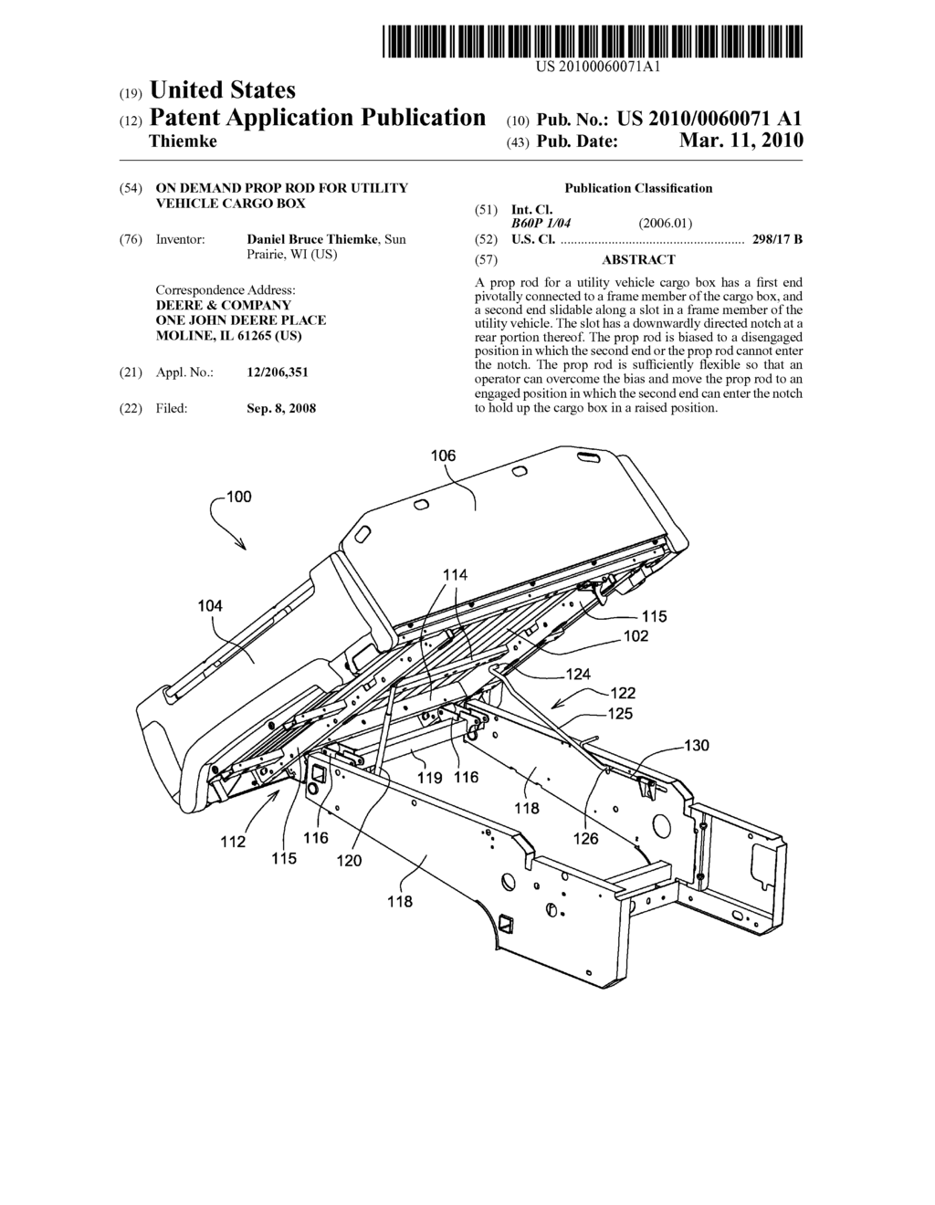 ON DEMAND PROP ROD FOR UTILITY VEHICLE CARGO BOX - diagram, schematic, and image 01