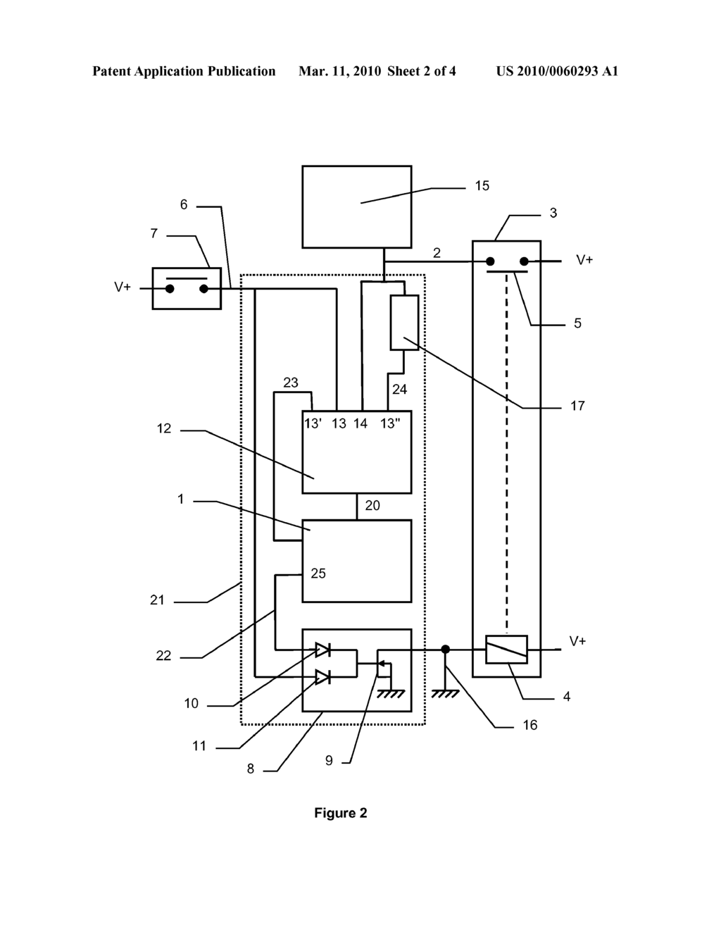 DEVICE FOR DETECTING THE FAILURE OF AN ELECTRICAL POWER SUPPLY FOR A LOGIC UNIT - diagram, schematic, and image 03