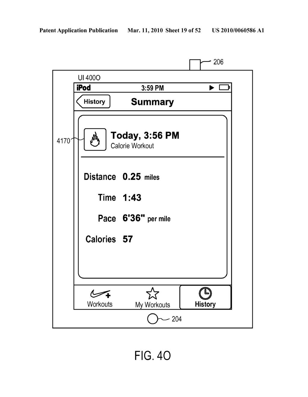 PORTABLE TOUCH SCREEN DEVICE, METHOD, AND GRAPHICAL USER INTERFACE FOR PROVIDING WORKOUT SUPPORT - diagram, schematic, and image 20