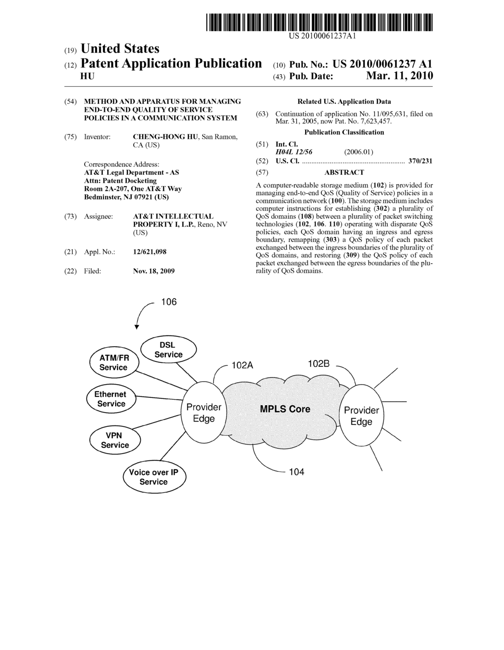 METHOD AND APPARATUS FOR MANAGING END-TO-END QUALITY OF SERVICE POLICIES IN A COMMUNICATION SYSTEM - diagram, schematic, and image 01