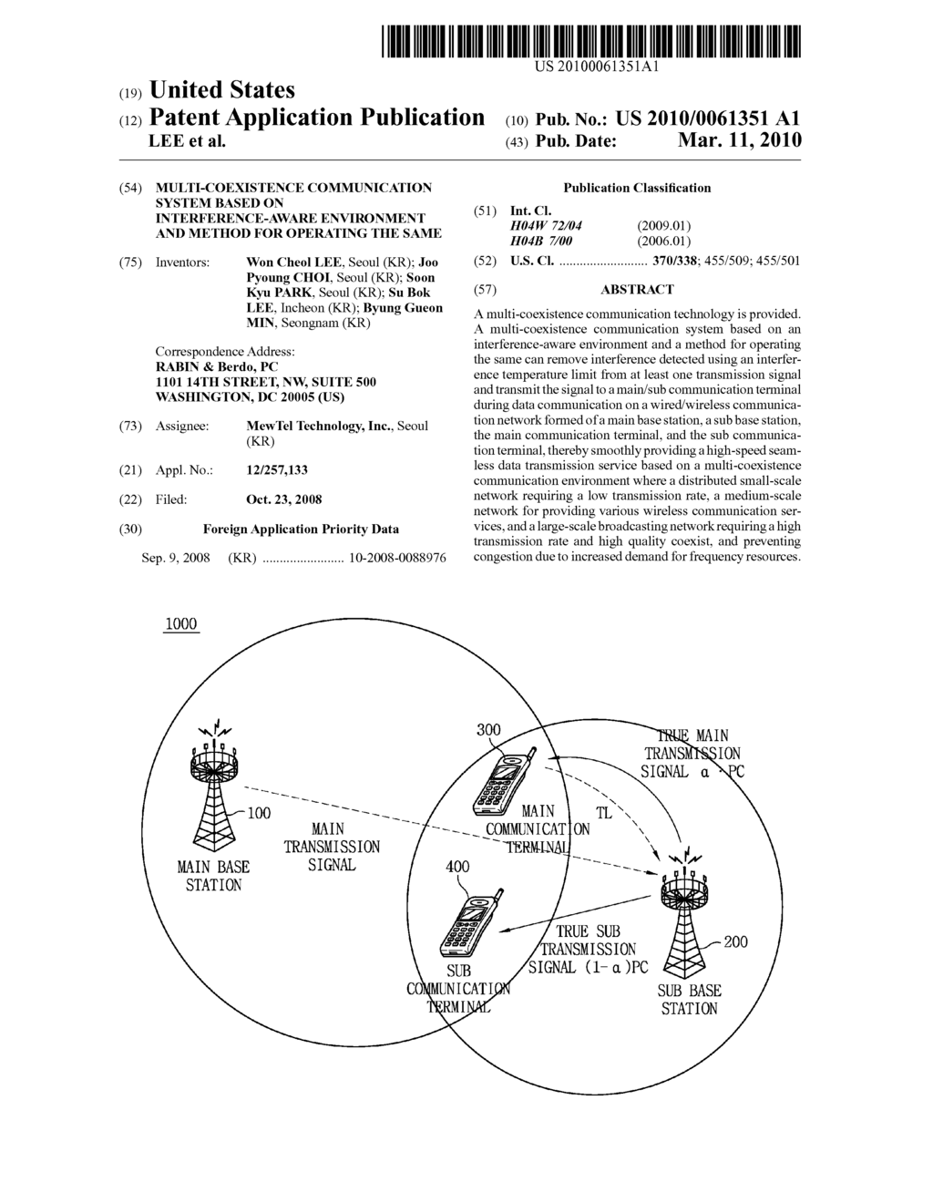 MULTI-COEXISTENCE COMMUNICATION SYSTEM BASED ON INTERFERENCE-AWARE ENVIRONMENT AND METHOD FOR OPERATING THE SAME - diagram, schematic, and image 01