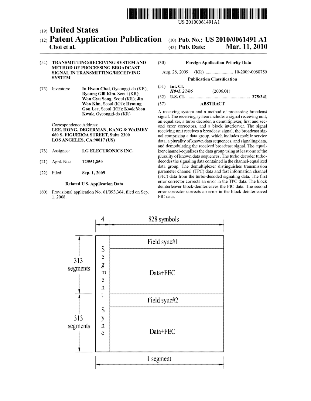 TRANSMITTING/RECEIVING SYSTEM AND METHOD OF PROCESSING BROADCAST SIGNAL IN TRANSMITTING/RECEIVING SYSTEM - diagram, schematic, and image 01