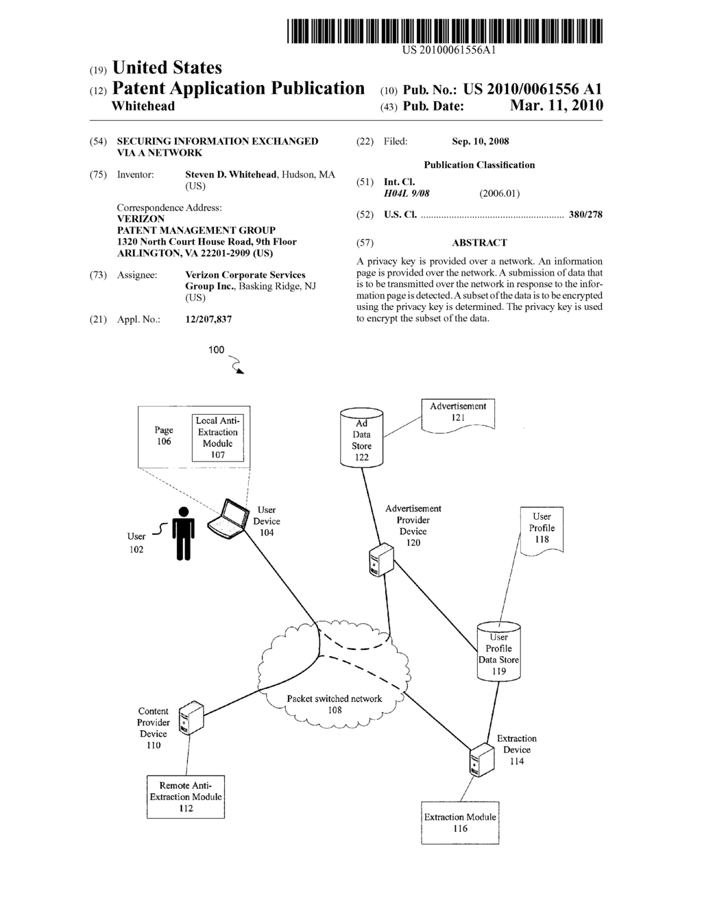 SECURING INFORMATION EXCHANGED VIA A NETWORK - diagram, schematic, and image 01