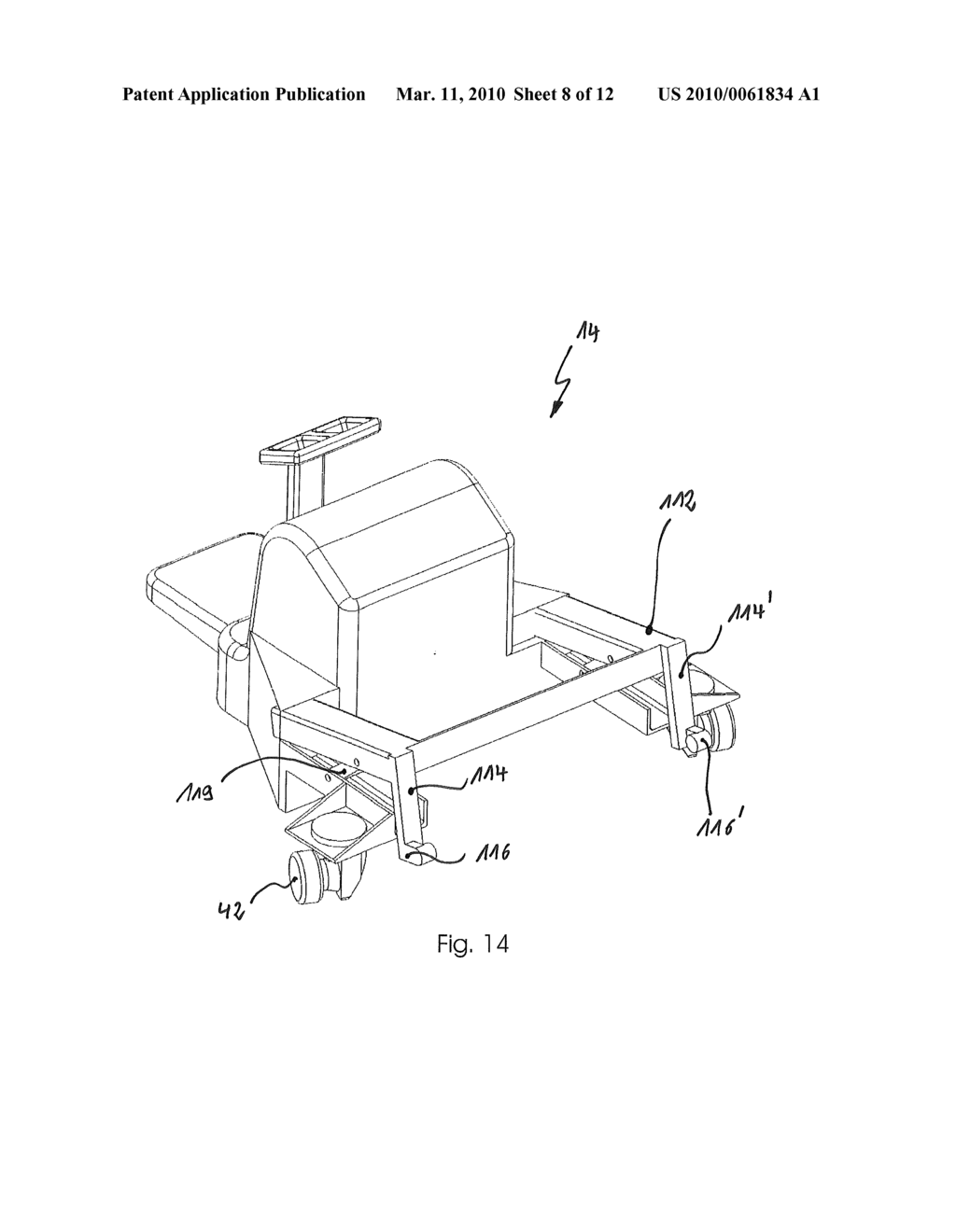 PLATFORM FOR CARRYING AND TRANSPORTING LOADS WITH AN UNROLLABLE FLOOR, AND TRANSPORT DEVICE WITH A PLATFORM OF THIS TYPE - diagram, schematic, and image 09