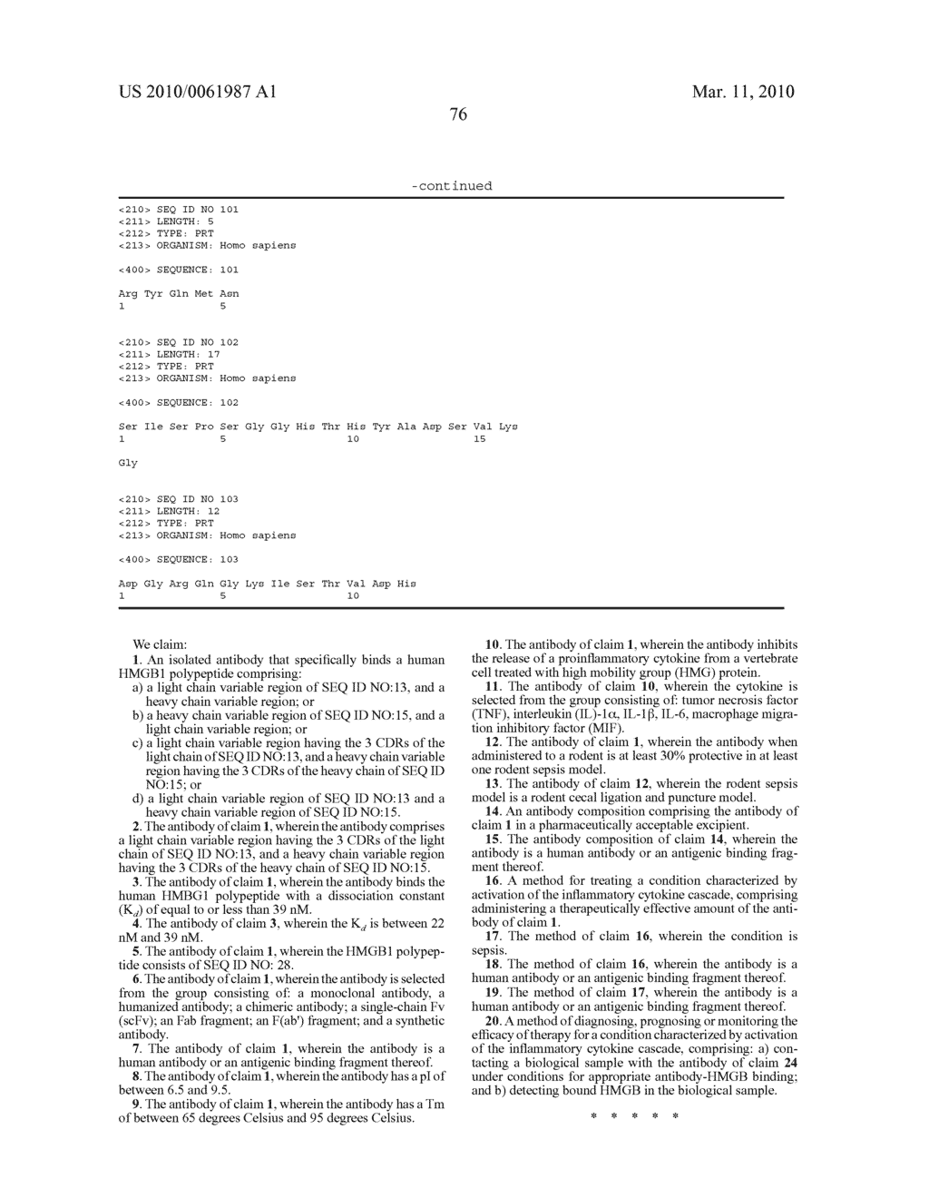 High Affinity Antibodies Against HMGB1 and Methods Of Use Thereof - diagram, schematic, and image 131