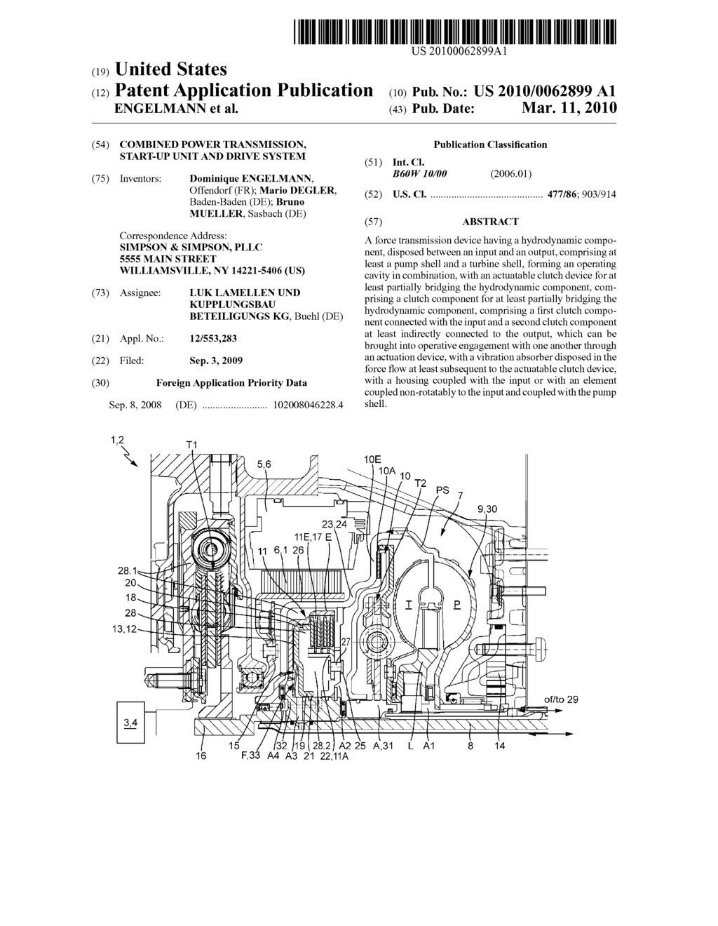 COMBINED POWER TRANSMISSION, START-UP UNIT AND DRIVE SYSTEM - diagram, schematic, and image 01