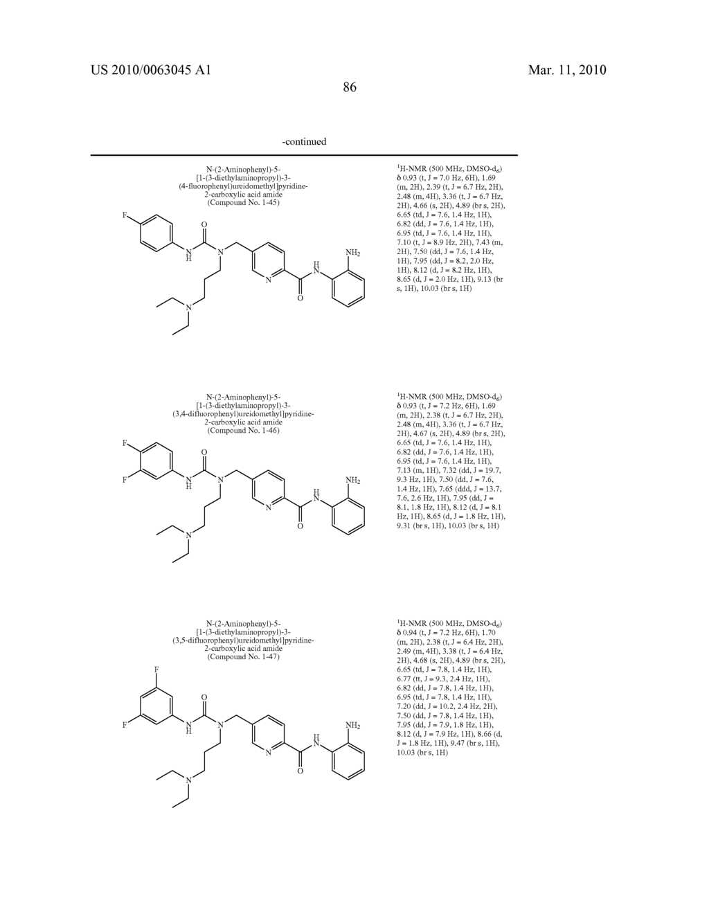 NOVEL PYRIDINECARBOXYLIC ACID (2-AMINOPHENYL) AMIDE DERIVATIVE HAVING UREA STRUCTURE - diagram, schematic, and image 87
