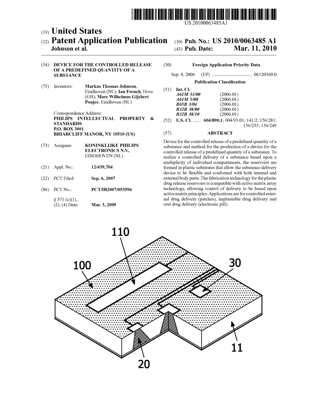 DEVICE FOR THE CONTROLLED RELEASE OF A PREDEFINED QUANTITY OF A SUBSTANCE - diagram, schematic, and image 01