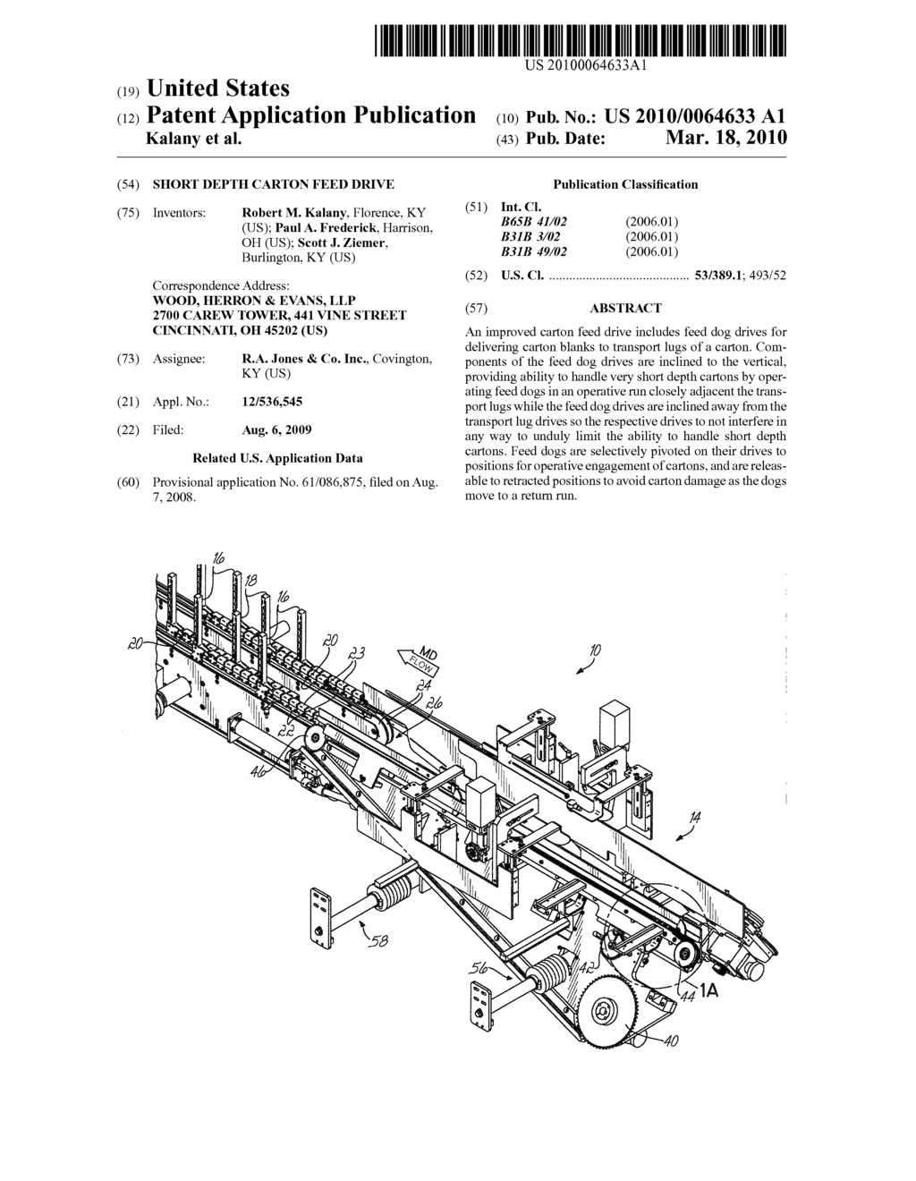 SHORT DEPTH CARTON FEED DRIVE - diagram, schematic, and image 01