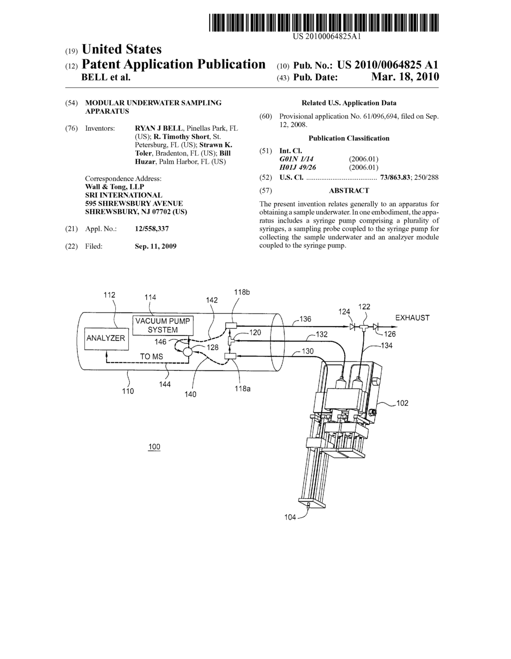 MODULAR UNDERWATER SAMPLING APPARATUS - diagram, schematic, and image 01