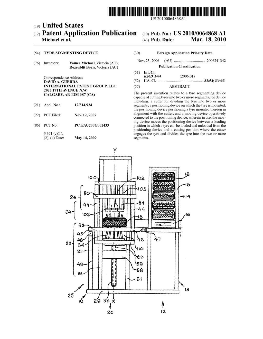 TYRE SEGMENTING DEVICE - diagram, schematic, and image 01