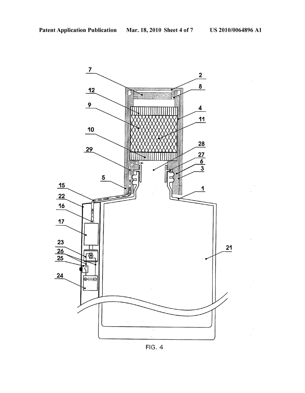 DEVICE FOR TREATING AND PURIFYING A LIQUID PRODUCT - diagram, schematic, and image 05