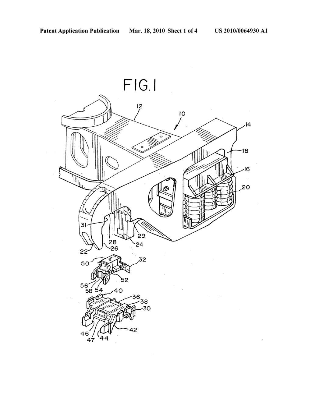 Railway truck with bearing adapter - diagram, schematic, and image 02