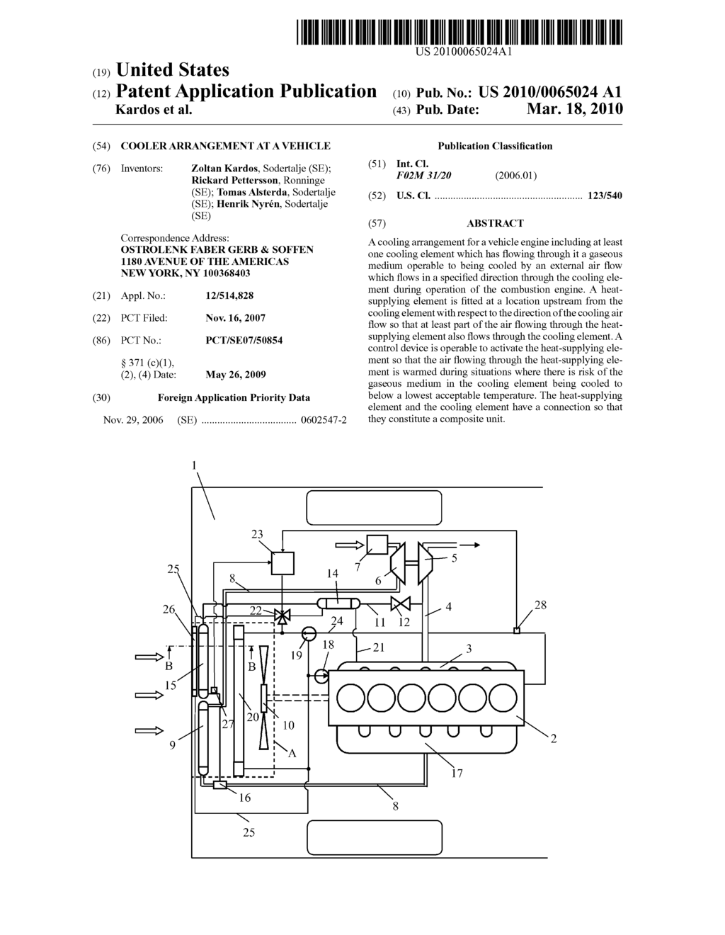 COOLER ARRANGEMENT AT A VEHICLE - diagram, schematic, and image 01