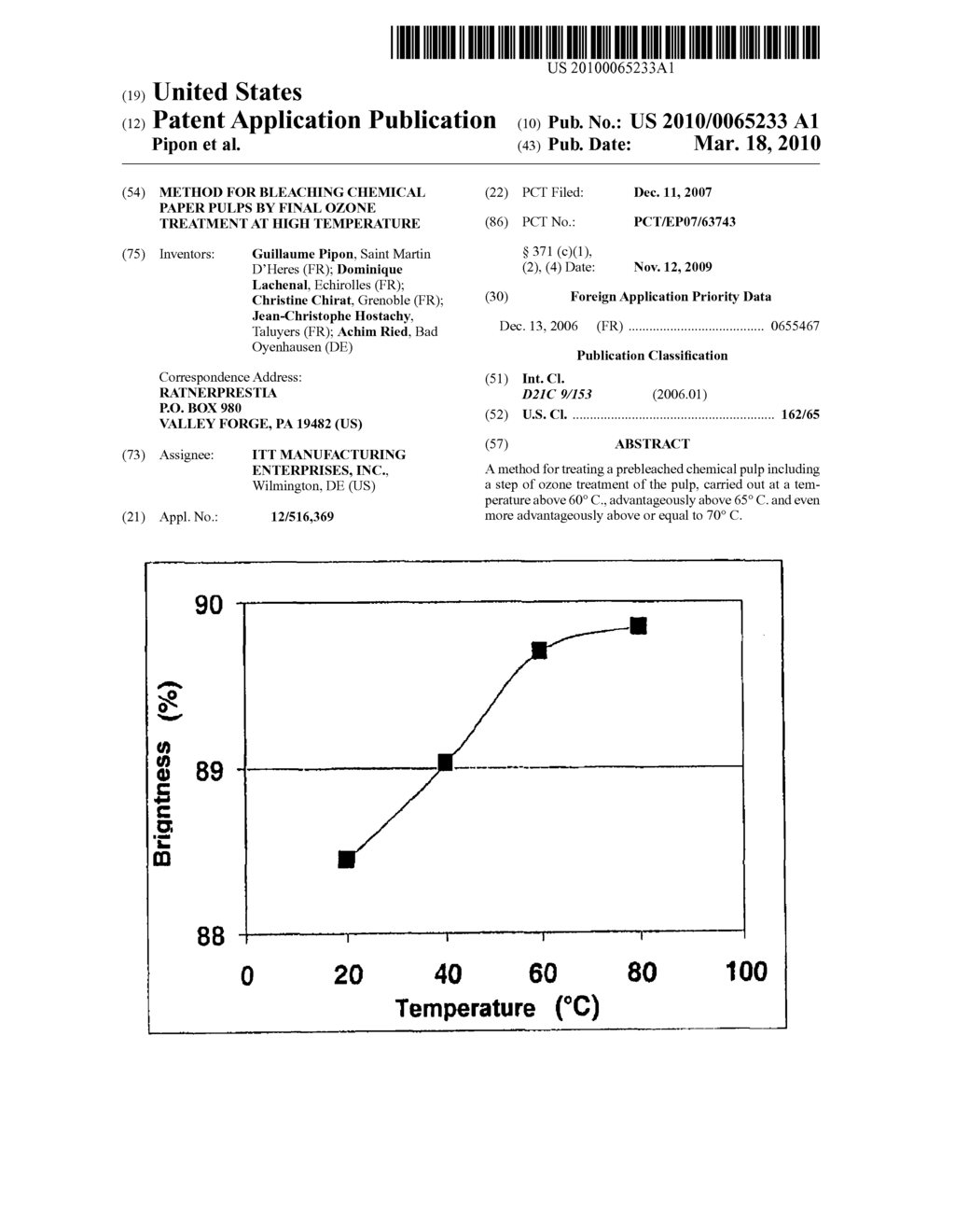 METHOD FOR BLEACHING CHEMICAL PAPER PULPS BY FINAL OZONE TREATMENT AT HIGH TEMPERATURE - diagram, schematic, and image 01