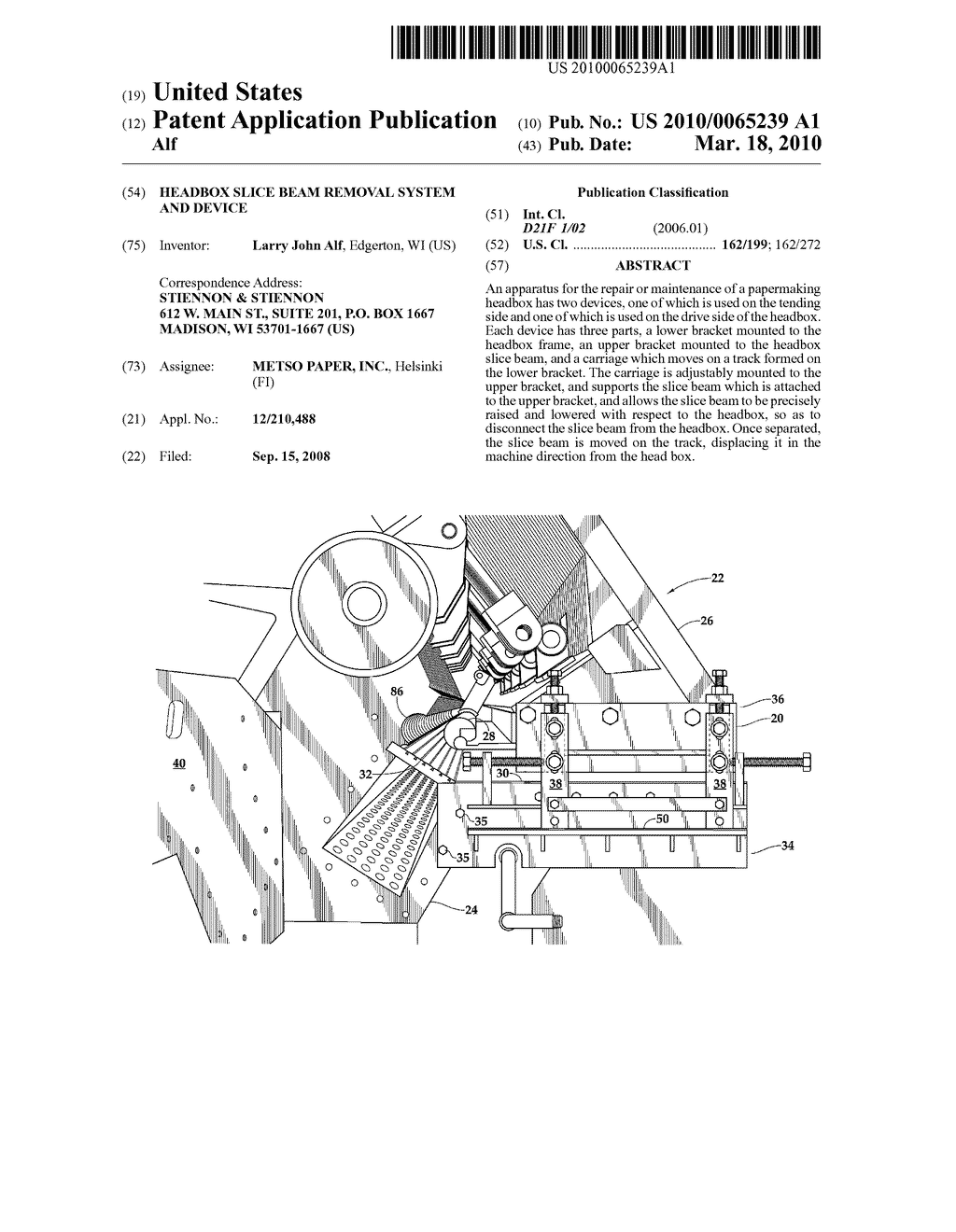 Headbox Slice Beam Removal System and Device - diagram, schematic, and image 01