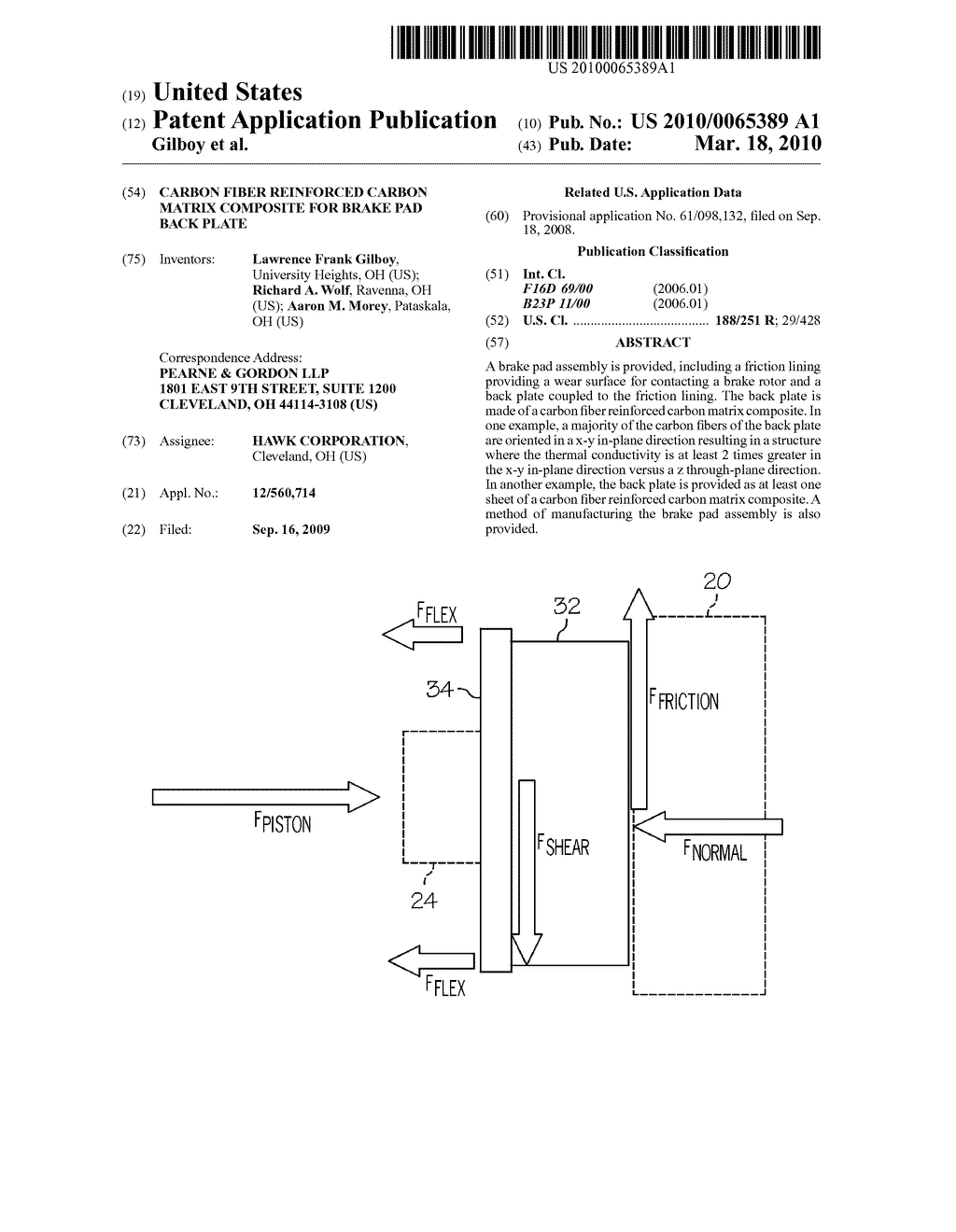 CARBON FIBER REINFORCED CARBON MATRIX COMPOSITE FOR BRAKE PAD BACK PLATE - diagram, schematic, and image 01