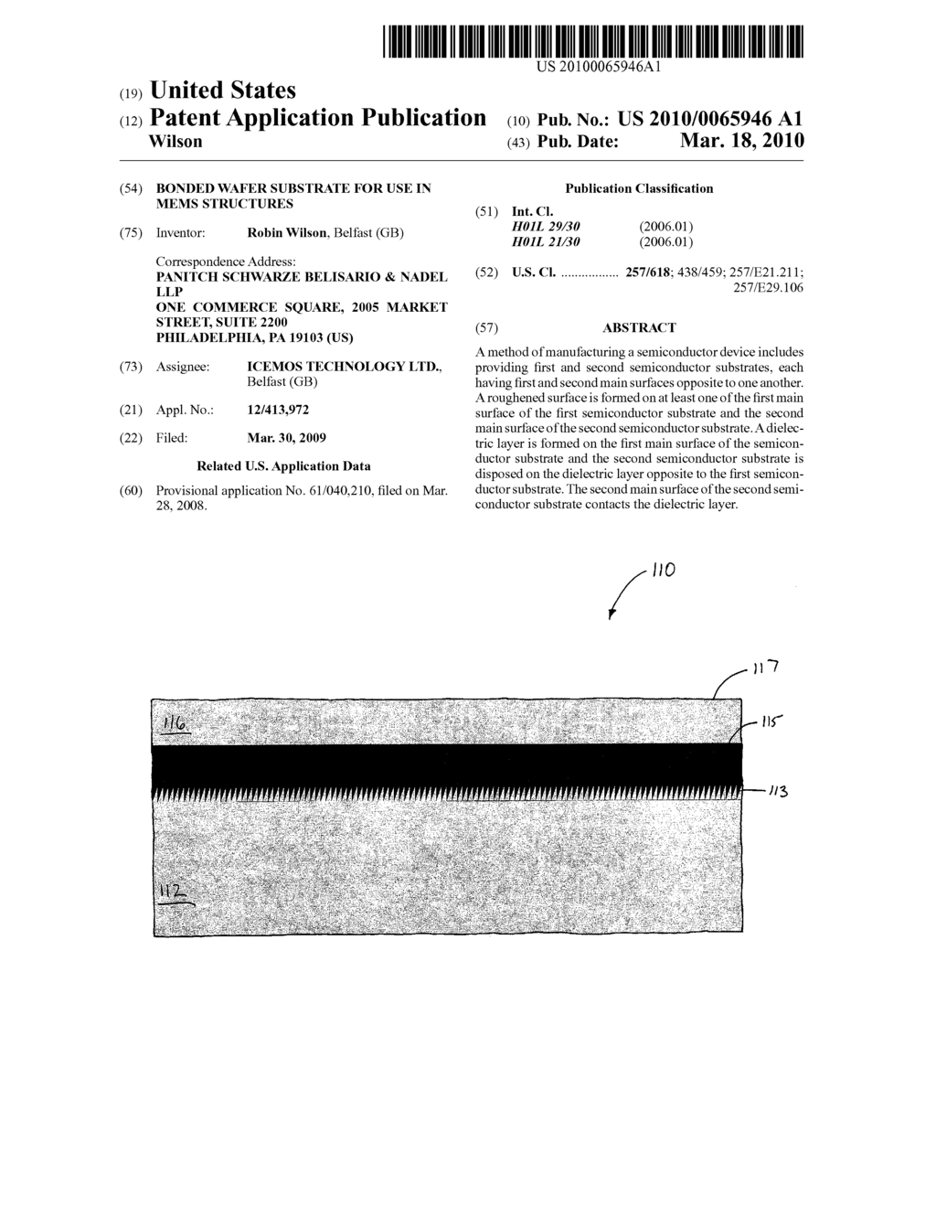 Bonded Wafer Substrate for Use in MEMS Structures - diagram, schematic, and image 01