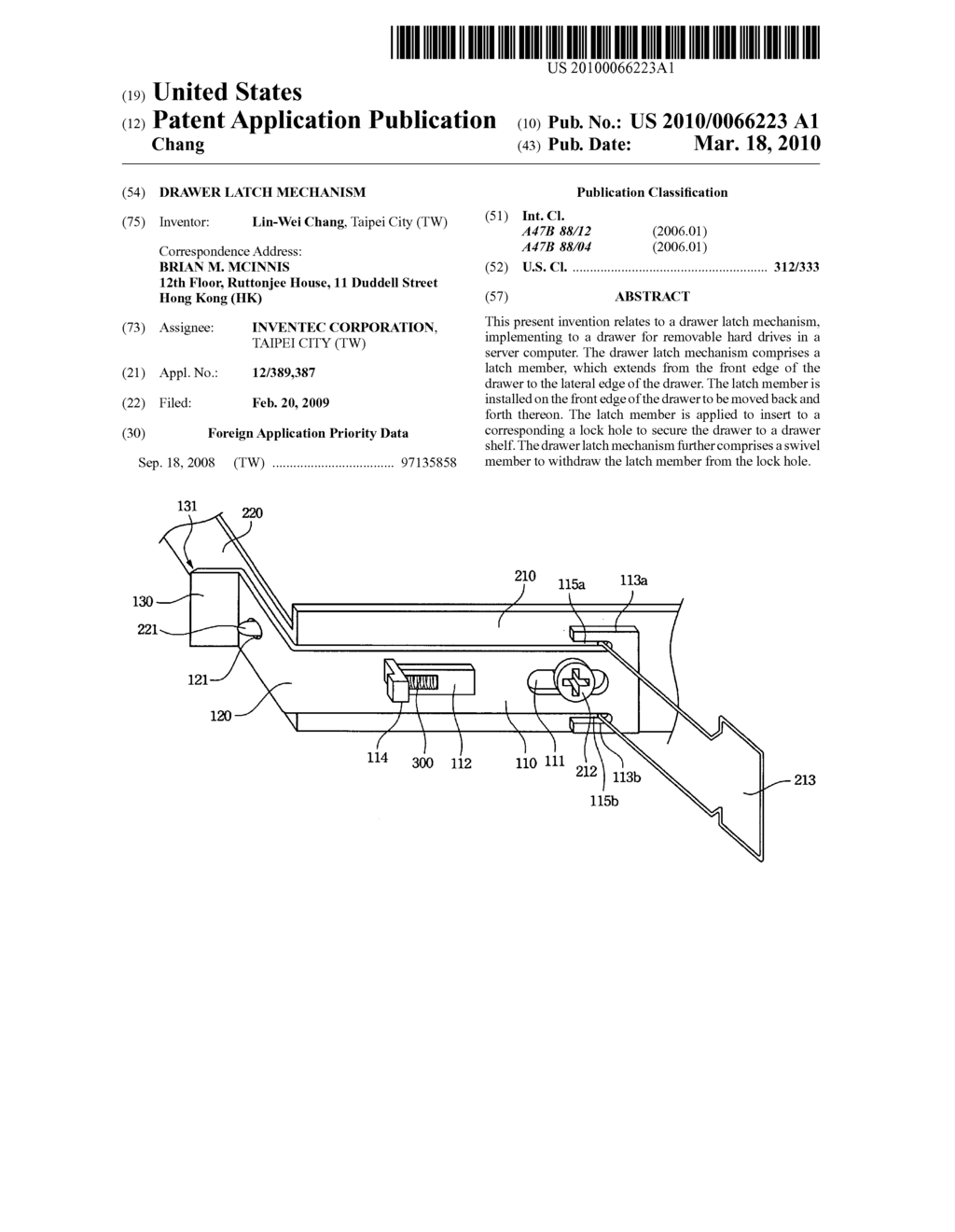 DRAWER LATCH MECHANISM - diagram, schematic, and image 01