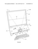 COMPACT SIZE PORTABLE COMPUTER HAVING A FULLY INTEGRATED VIRTUAL KEYBOARD PROJECTOR AND A DISPLAY PROJECTOR diagram and image