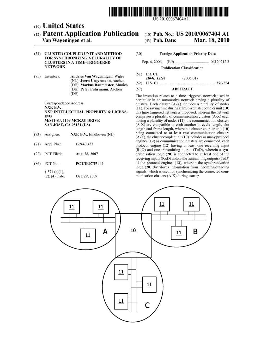 CLUSTER COUPLER UNIT AND METHOD FOR SYNCHRONIZING A PLURALITY OF CLUSTERS IN A TIME-TRIGGERED NETWORK - diagram, schematic, and image 01