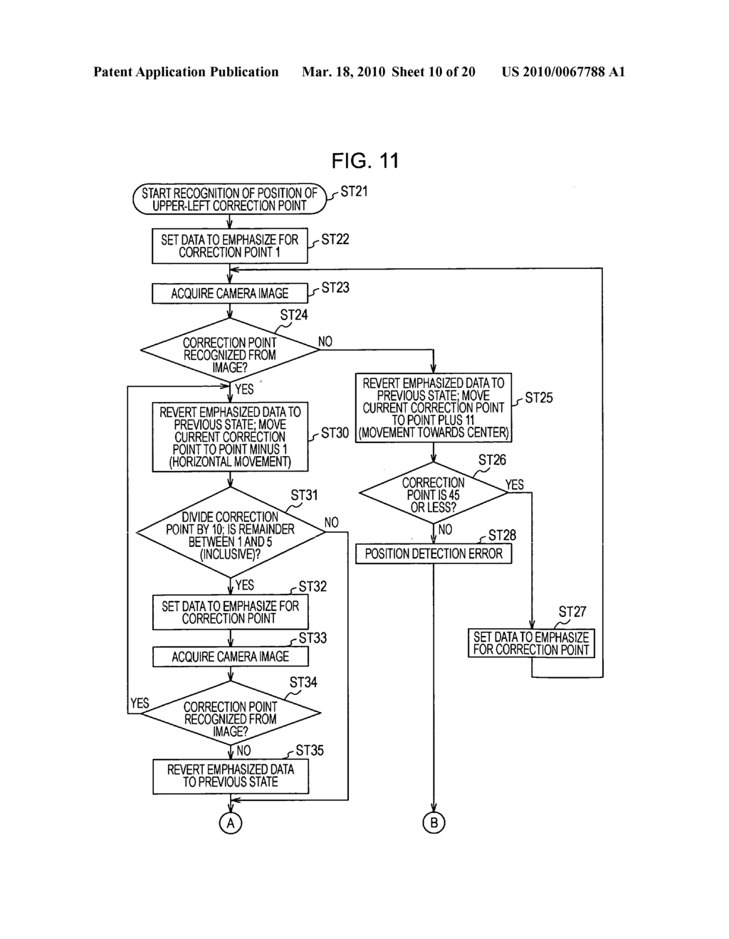 Image position recognition apparatus, image position recognition method, computer program product, and apparatus for setting correction data for an image display apparatus - diagram, schematic, and image 11