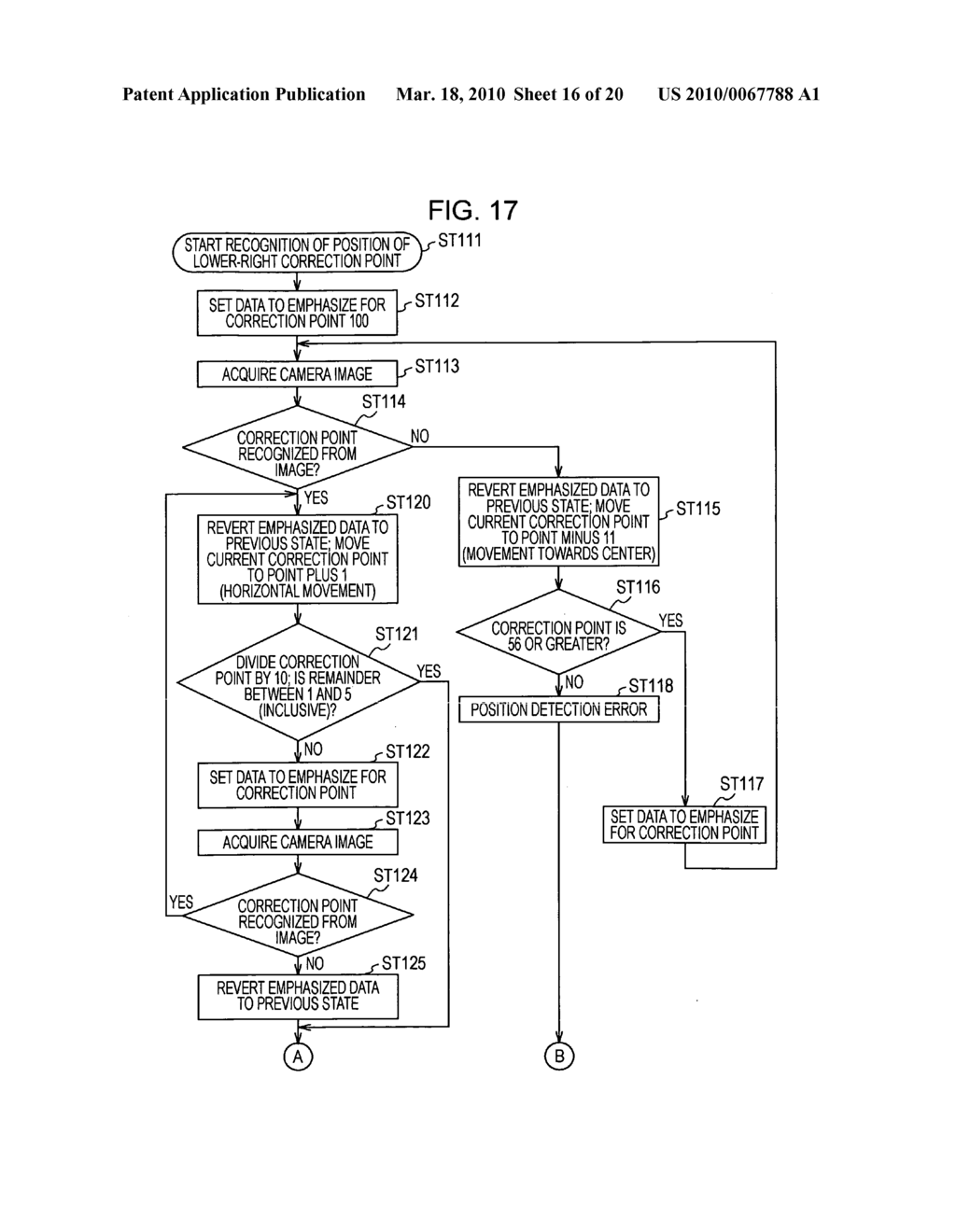 Image position recognition apparatus, image position recognition method, computer program product, and apparatus for setting correction data for an image display apparatus - diagram, schematic, and image 17