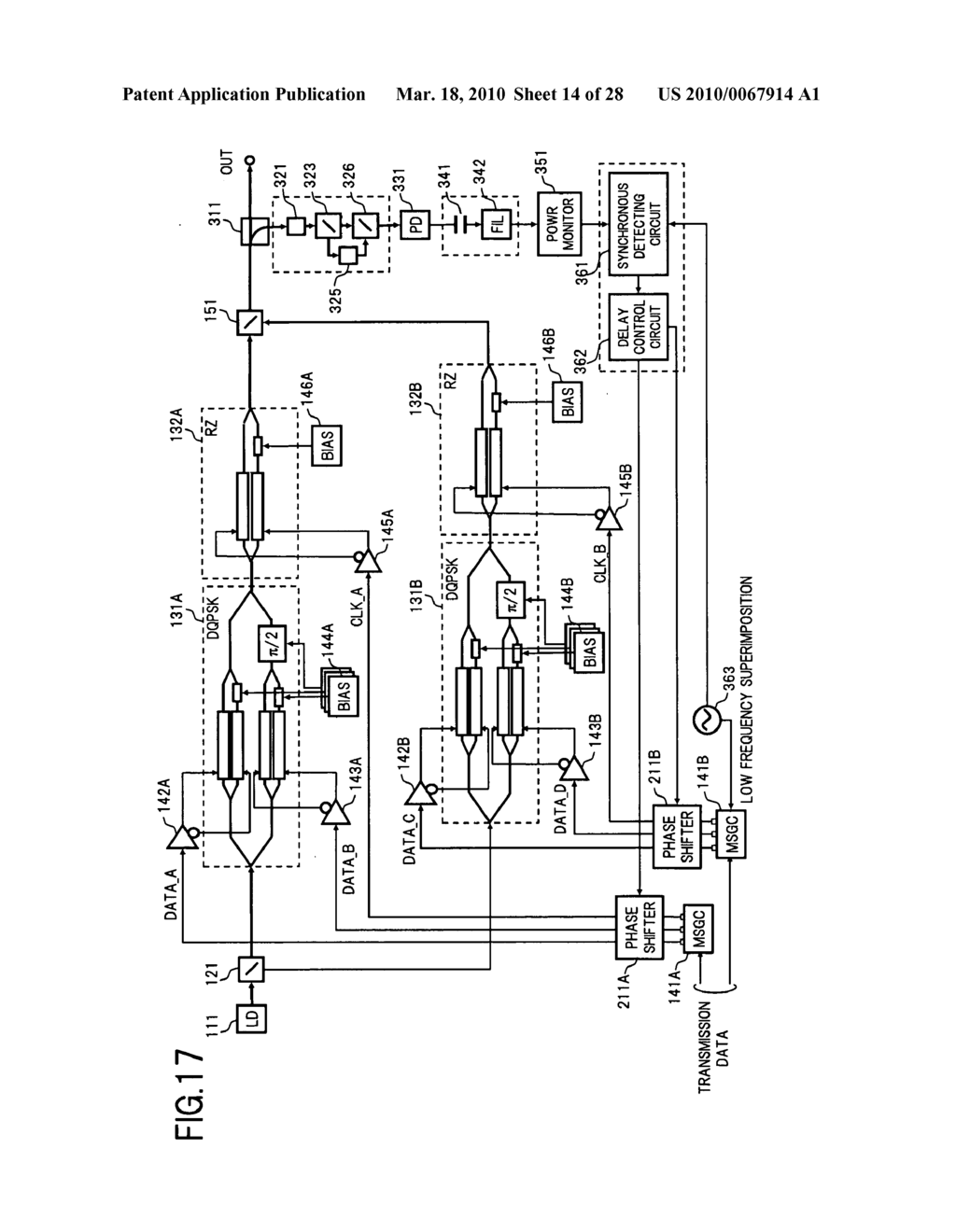 Polarization multiplexed light transmitter and control method threof - diagram, schematic, and image 15