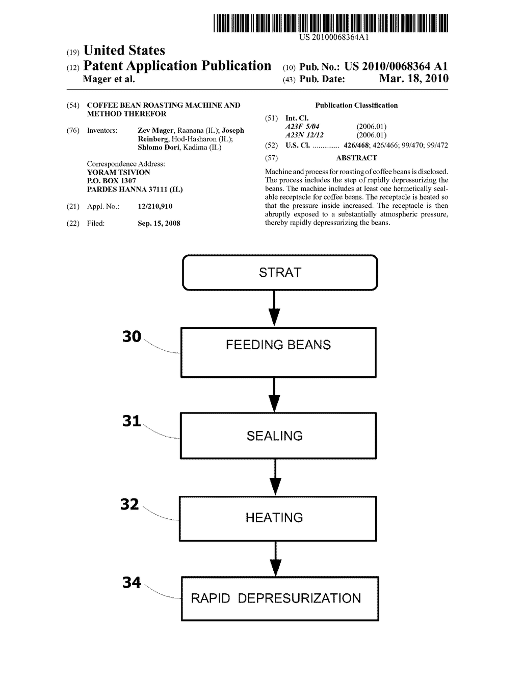 COFFEE BEAN ROASTING MACHINE AND METHOD THEREFOR - diagram, schematic, and image 01