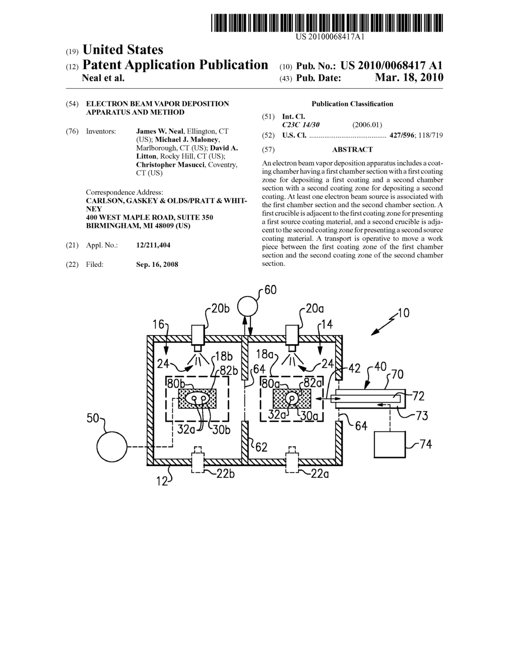 ELECTRON BEAM VAPOR DEPOSITION APPARATUS AND METHOD - diagram, schematic, and image 01