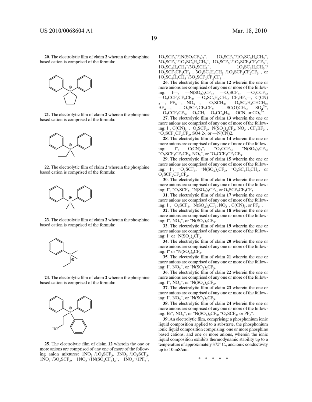 Phosphonium Ionic Liquids, Compositions, Methods of Making and Electrolytic Films Formed There From - diagram, schematic, and image 38