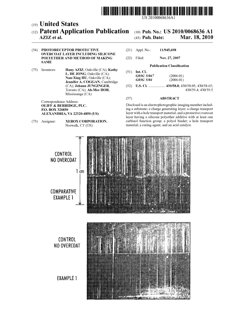 PHOTORECEPTOR PROTECTIVE OVERCOAT LAYER INCLUDING SILICONE POLYETHER AND METHOD OF MAKING SAME - diagram, schematic, and image 01