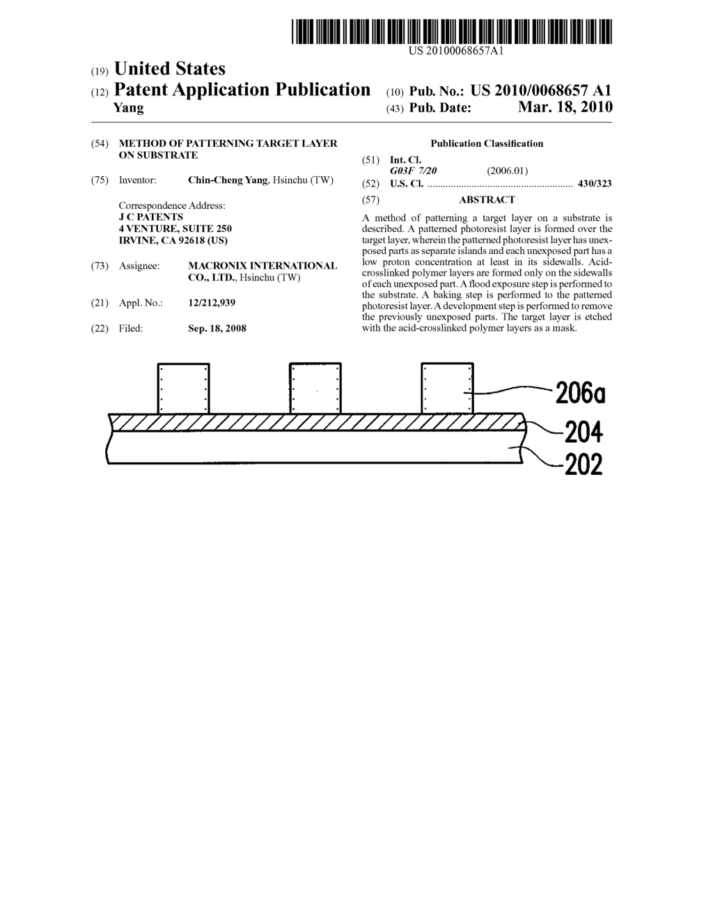 METHOD OF PATTERNING TARGET LAYER ON SUBSTRATE - diagram, schematic, and image 01