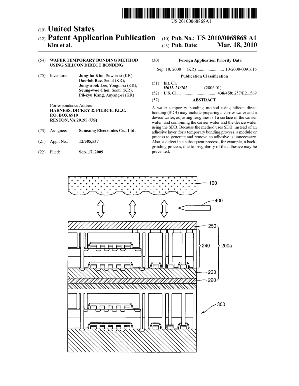 Wafer temporary bonding method using silicon direct bonding - diagram, schematic, and image 01